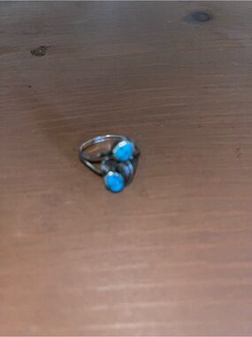 Navajo Kingman genuine turquoise 925 sterling silver stamped handmade artisan 7